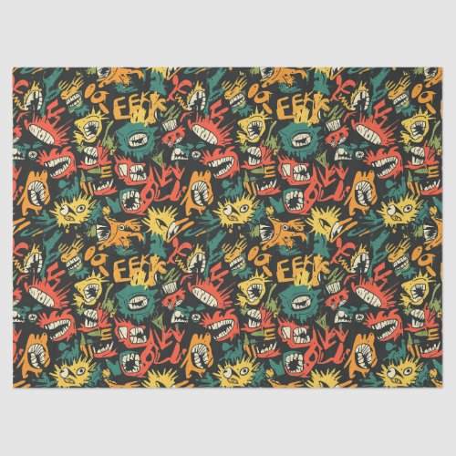 Graffiti Monster Eek Black Halloween (1) Tissue Paper