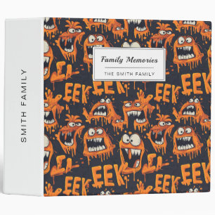 Graffiti Monster Eek Black Halloween (2) 3 Ring Binder