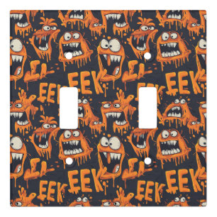 Graffiti Monster Eek Black Halloween (2) Light Switch Cover