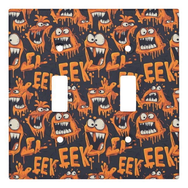 Graffiti Monster Eek Black Halloween (2) Light Switch Cover (Front)