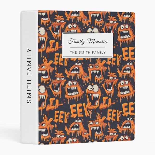 Graffiti Monster Eek Black Halloween (2) Mini Binder (Front/Spine)