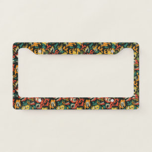 Graffiti Monster Eek Black Halloween License Plate Frame
