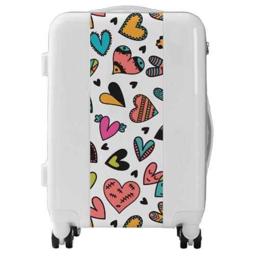 Graffiti Multicolor Boho Cute Heart Luggage