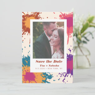 Graffiti Multicolor wedding Save the Date Photo