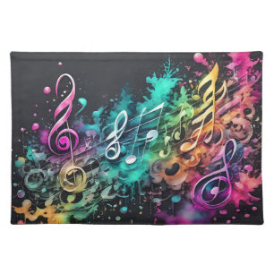 graffiti music cloth placemat