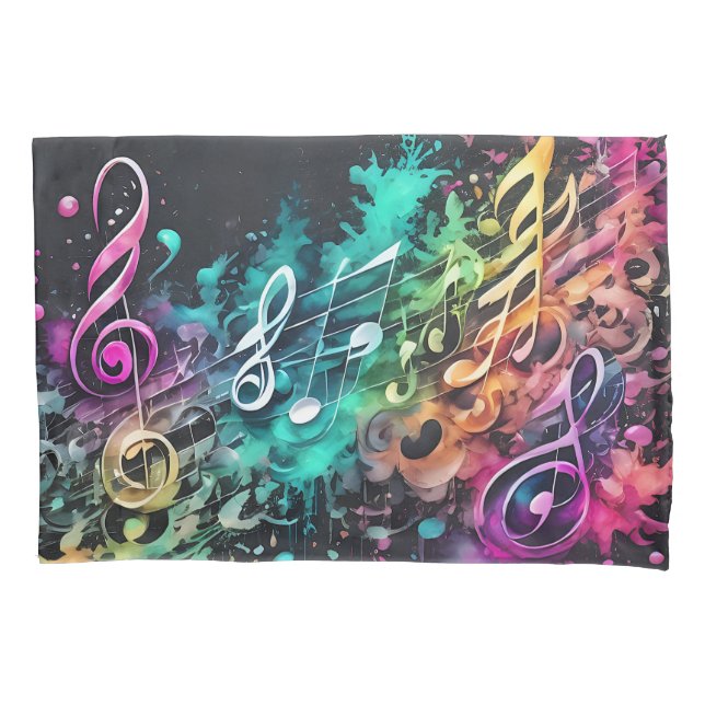 graffiti music pillow case (Front)