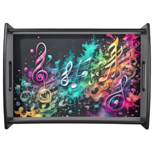 graffiti music serving tray
