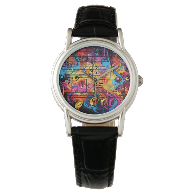 Graffiti Musical Notes Watch (Front)