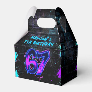 Graffiti Neon Six Seven Birthday Favor Box