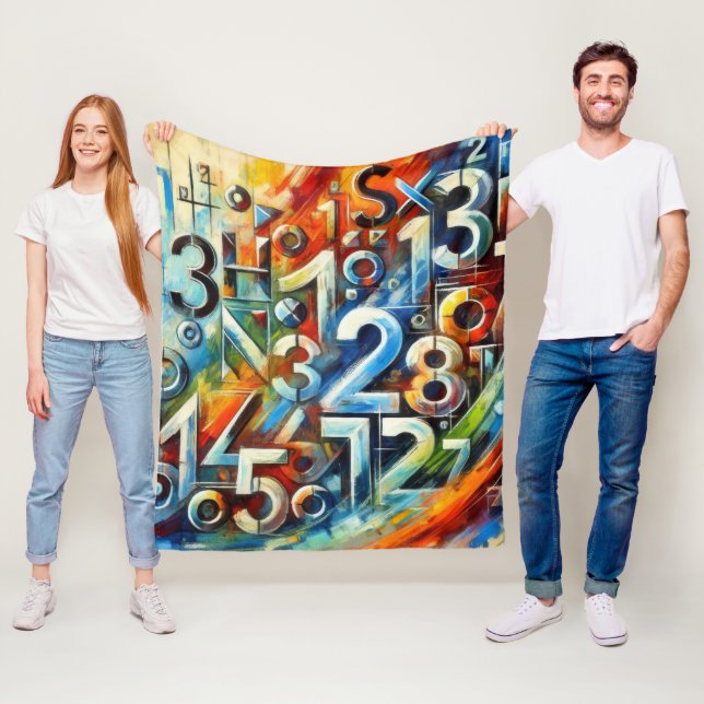 Graffiti Numbers Fleece Blanket (In Situ)