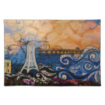 Graffiti Ocean Pier Cloth Placemat 