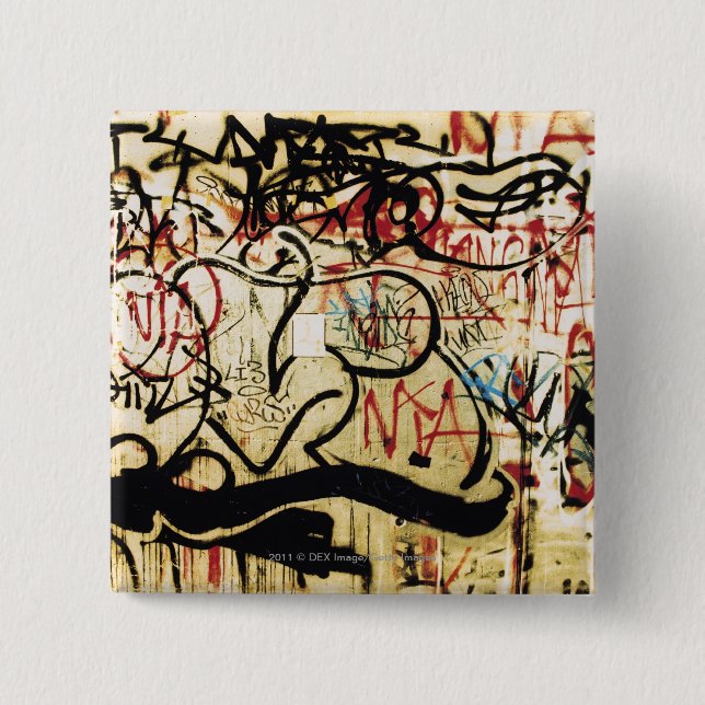 Graffiti on a wall button (Front)
