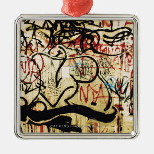 Graffiti on a wall metal ornament