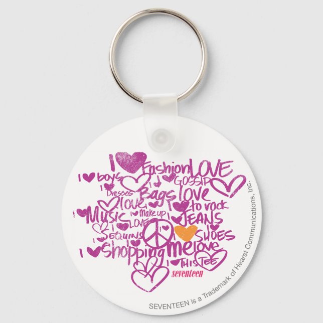Graffiti Orange/Purple Keychain (Front)