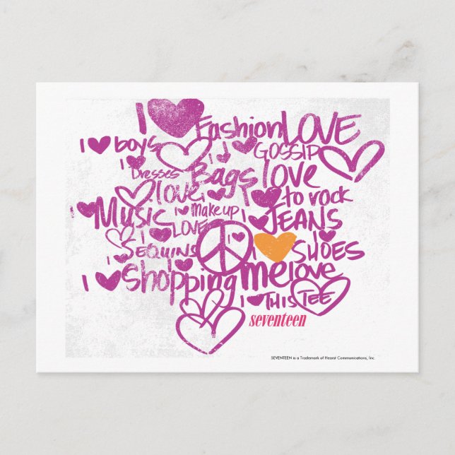 Graffiti Orange/Purple Postcard (Front)