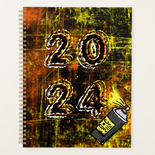 Graffiti Orange Yellow Black Spray Paint Can 2024  Planner