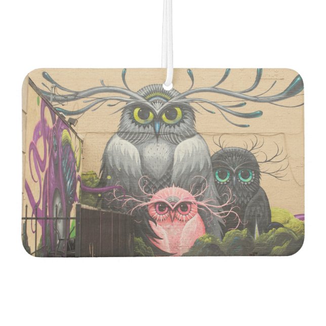 Graffiti Owls Air Freshener (Front)