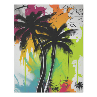 Graffiti Palm Tree Faux Canvas Print