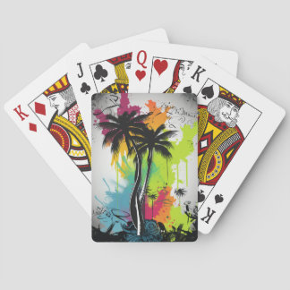 Graffiti Palm Tree Poker Cards