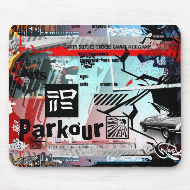 graffiti Parkour Mouse Pad (Front)