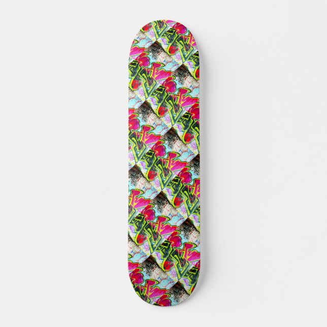 graffiti pattern design skateboard deck (Front)