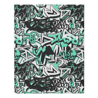 Graffiti pattern faux canvas print