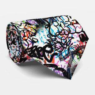 Graffiti Pattern Neck Tie