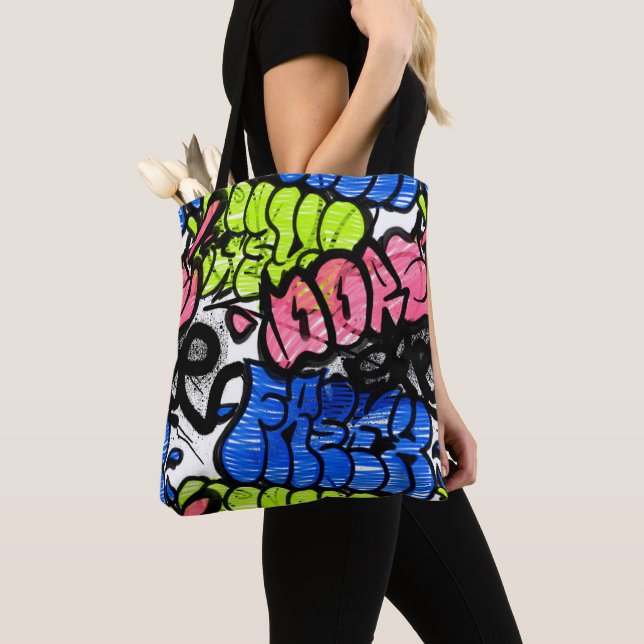 Graffiti Pattern  Tote Bag (Close Up)