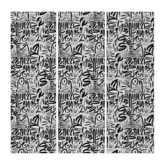 Graffiti pattern triptych