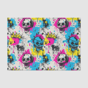 Graffiti Pattern with Neon Colors and Urban Grunge Tissue Paper