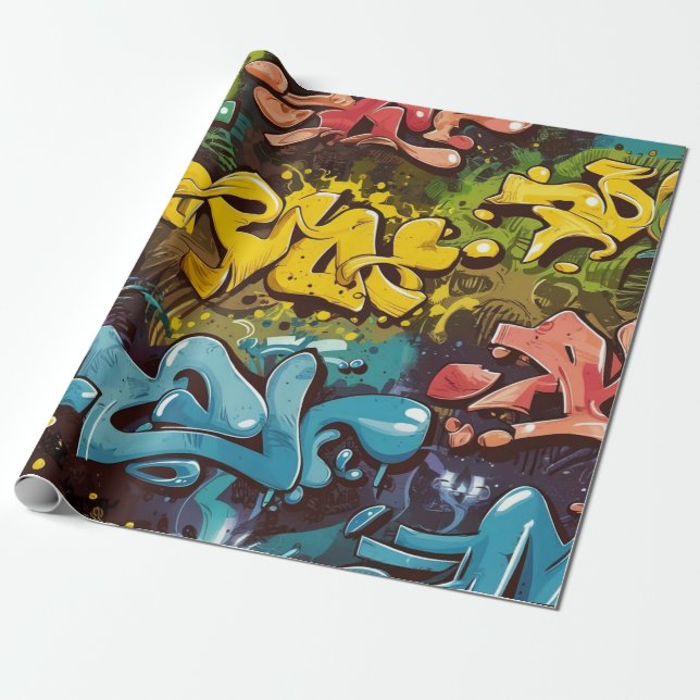 graffiti pattern  wrapping paper (Unrolled)