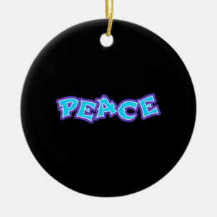 Graffiti Peace Ceramic Ornament