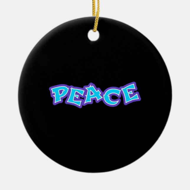 Graffiti Peace Ceramic Ornament (Front)