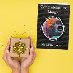 Graffiti Personalized Sobriety Milestone Card