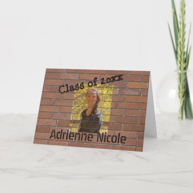 Graffiti Photo on Bricks Grad Announcement  (Front)