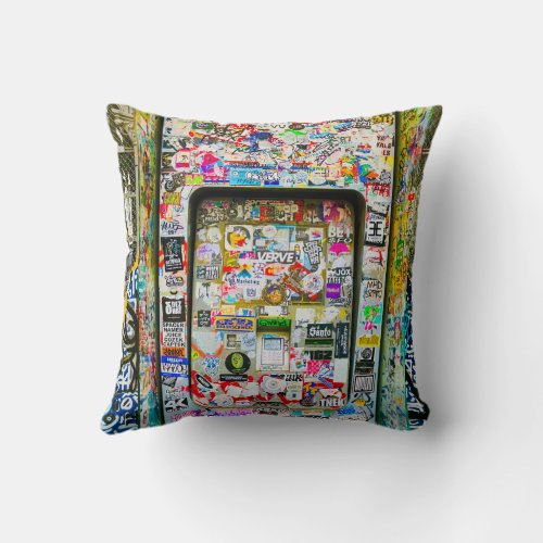 Graffiti Pillow Bright Throw Pillow Lisbon Throw Pillow