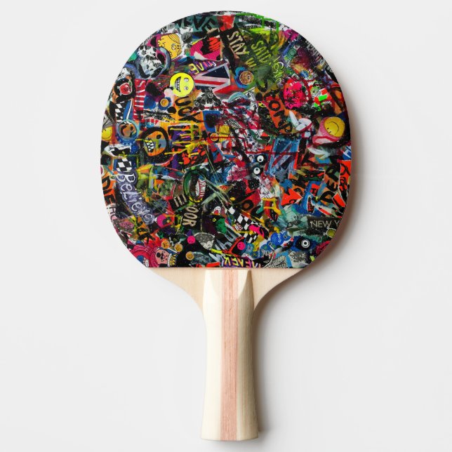 Graffiti Ping Pong Paddle by Ray Dust (Front)