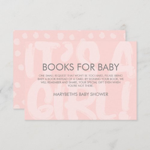 Graffiti Pink Baby Shower Bring A Book Request Invitation