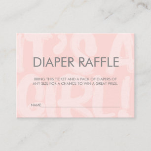 Graffiti Pink Baby Shower Diaper Raffle Ticket Enclosure Card