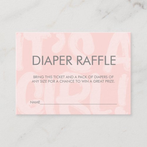 Graffiti Pink Baby Shower Diaper Raffle Ticket Enclosure Card