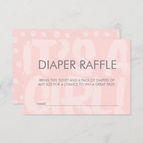 Graffiti Pink Baby Shower Diaper Raffle Ticket Invitation