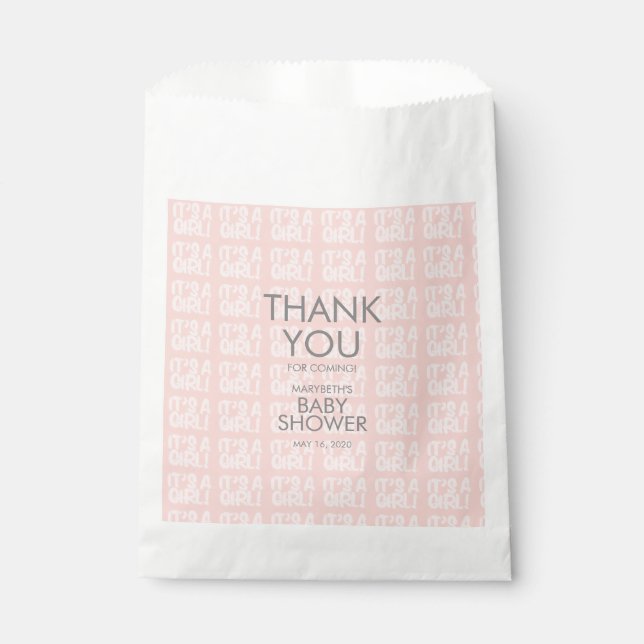 Graffiti Pink Baby Shower Favor Bags (Front)