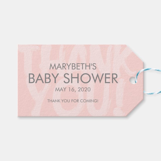Graffiti Pink Baby Shower Favor Gift Tag (Front (Horizontal))