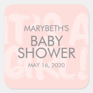 Graffiti Pink Baby Shower Favor Sticker