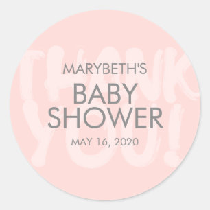 Graffiti Pink Baby Shower Favor Sticker