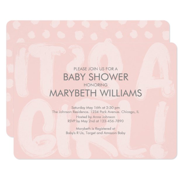 Graffiti Pink Baby Shower Invitation