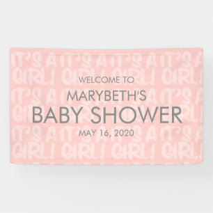 Graffiti Pink Baby Shower Welcome Banner