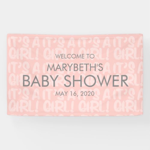 Graffiti Pink Baby Shower Welcome Banner