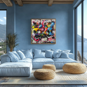 Graffiti Pop Art Faces – Colorful Street Art Urban Poster