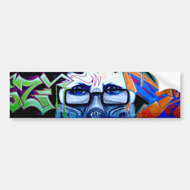 Graffiti Portrait Bumper Sticker (Front)